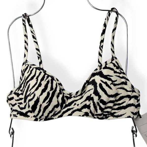 Shade & Shore Underwired  Zebra Print Bikini Top 32B - Picture 1 of 3